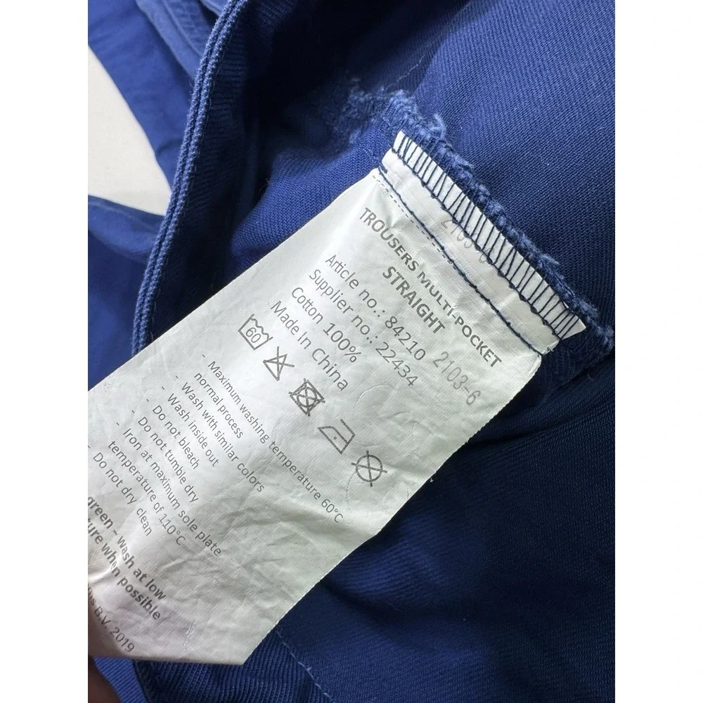 IKEA Blue Utility Work Pants Trousers Straight Fit Q Men 45x29 Tool Cargo Pocket